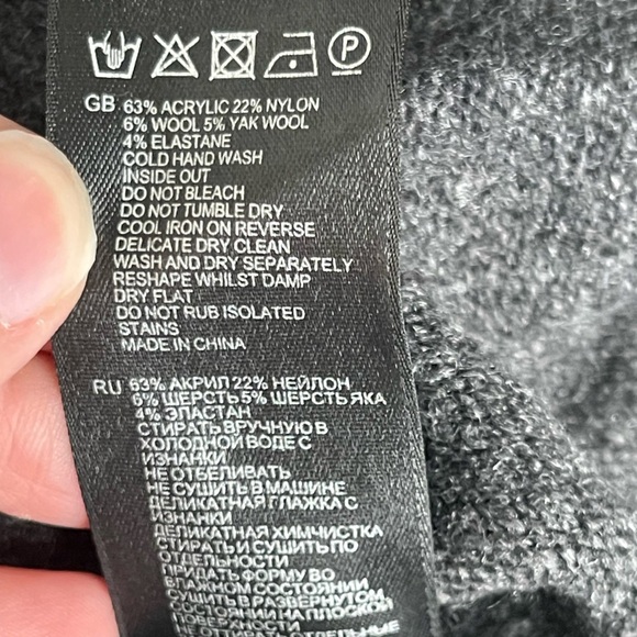 REISS | Yak Wool Blend Ezmae Striped Turtleneck Sweater Poncho - Picture 6 of 6